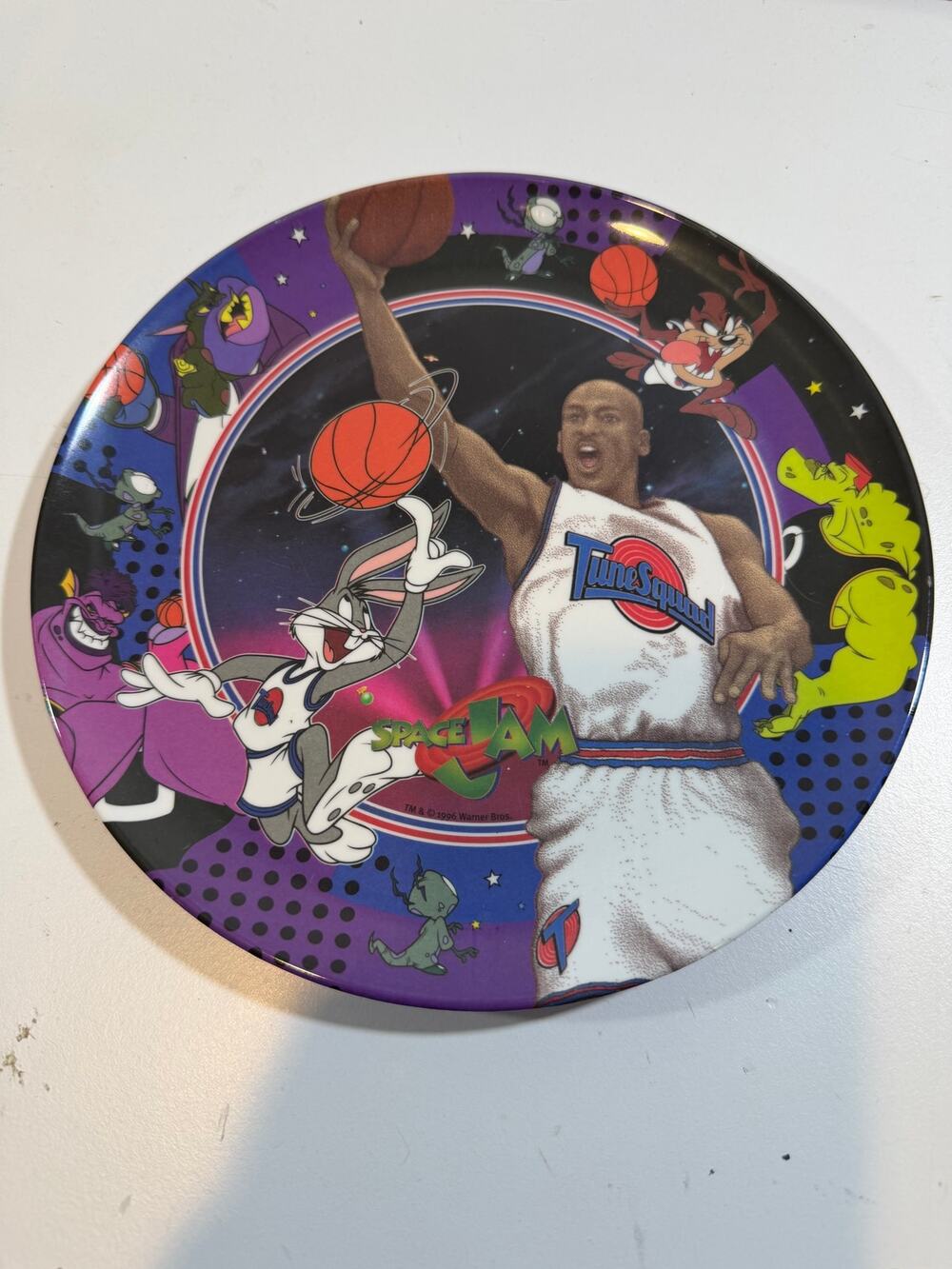 Vintage 1996 Space Jam Zak Designs 8” Plate Michael Jordan TuneSquad Bugs RARE